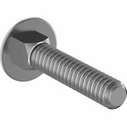 BSC PREFERRED 316 Stainless Steel Square-Neck Carriage Bolt Super-Corrosion-Resistant 10-24 Thread Size 1L, 10PK 93180A120